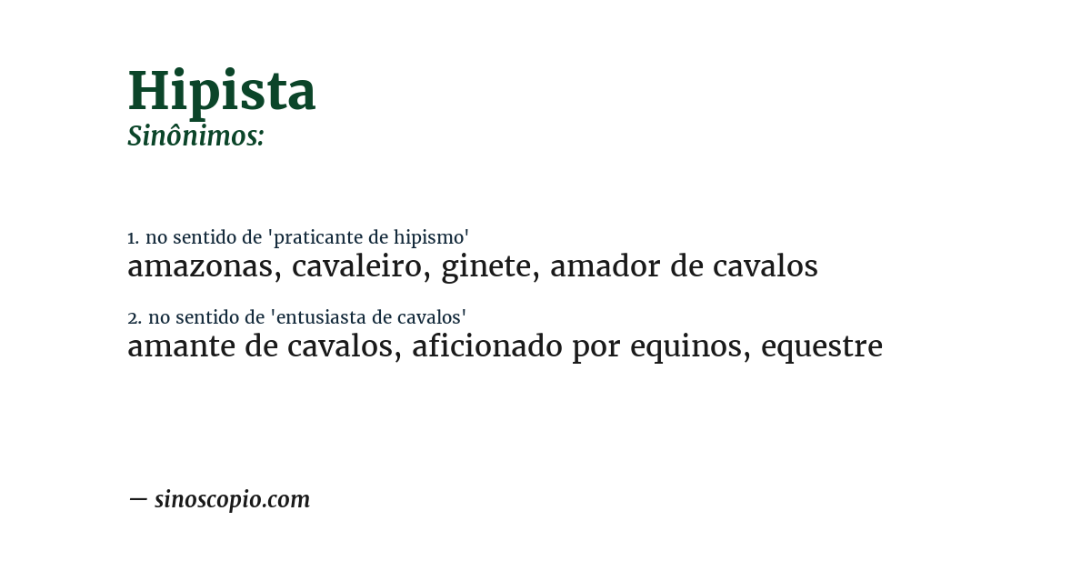 Sinônimo de hipista