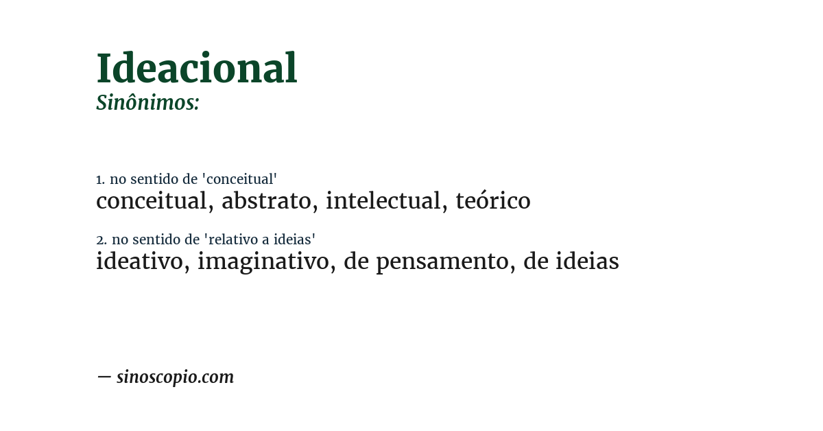 Sinônimo de ideacional