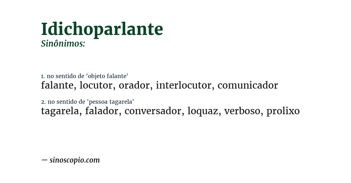 Sinônimo de idichoparlante