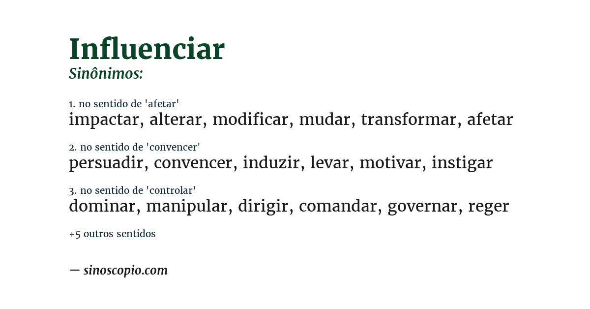 Sinônimo de influenciar
