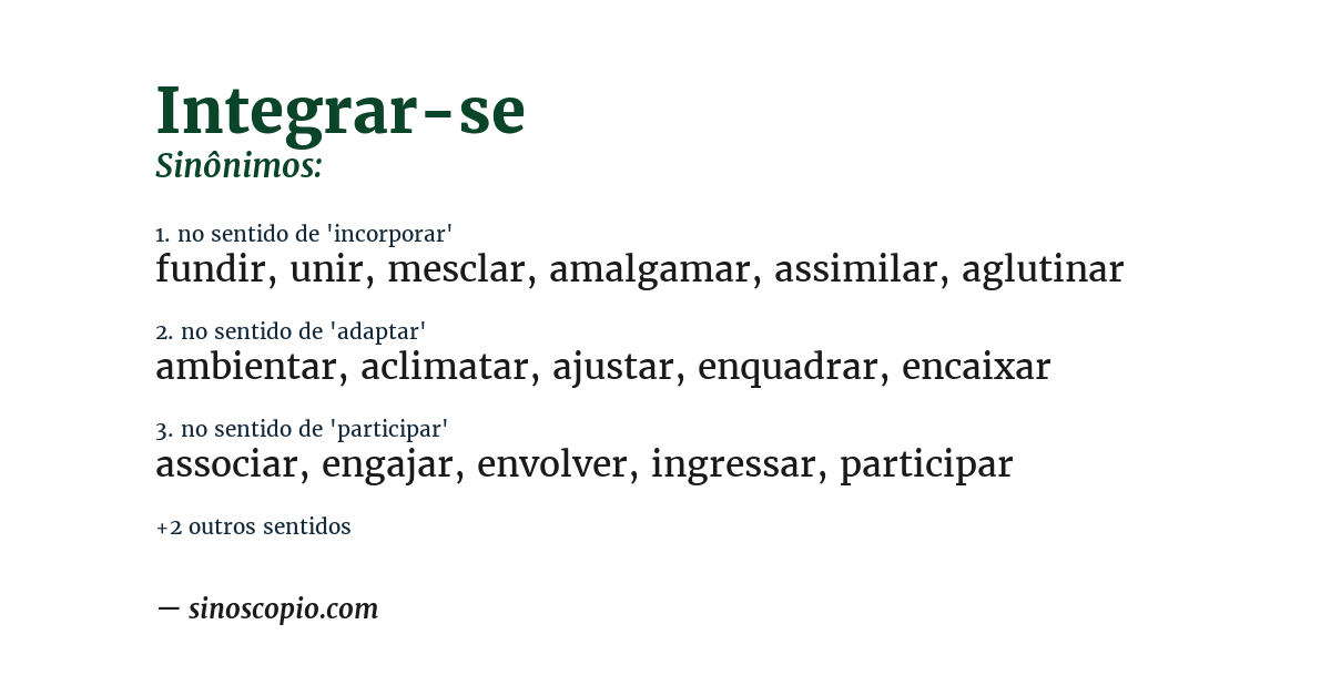 Sinônimo de integrar-se