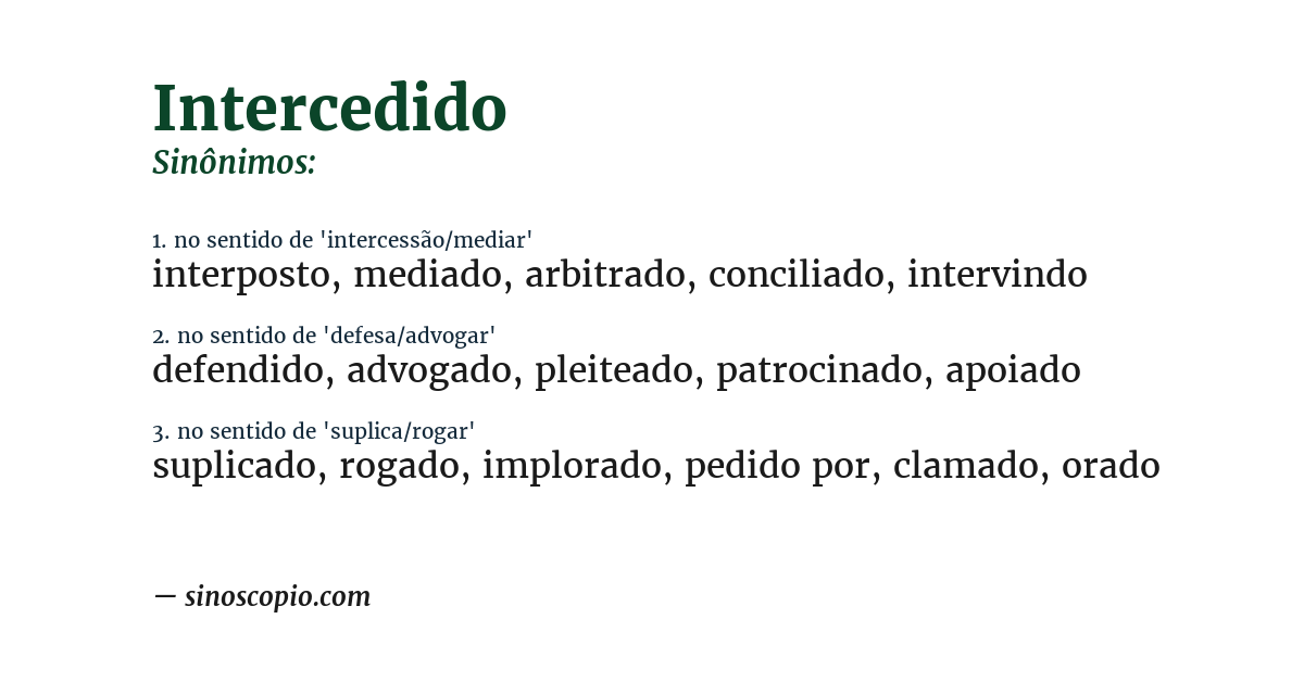 Sinônimo de intercedido