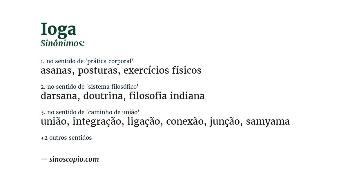 Sinônimo de ioga