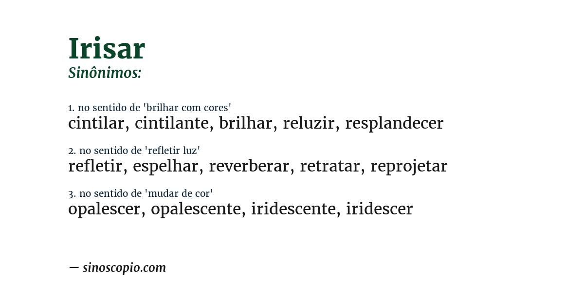 Sinônimo de irisar