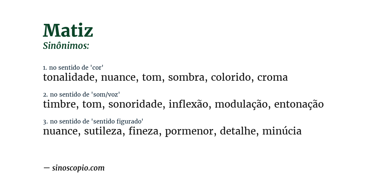 Sinônimo de matiz