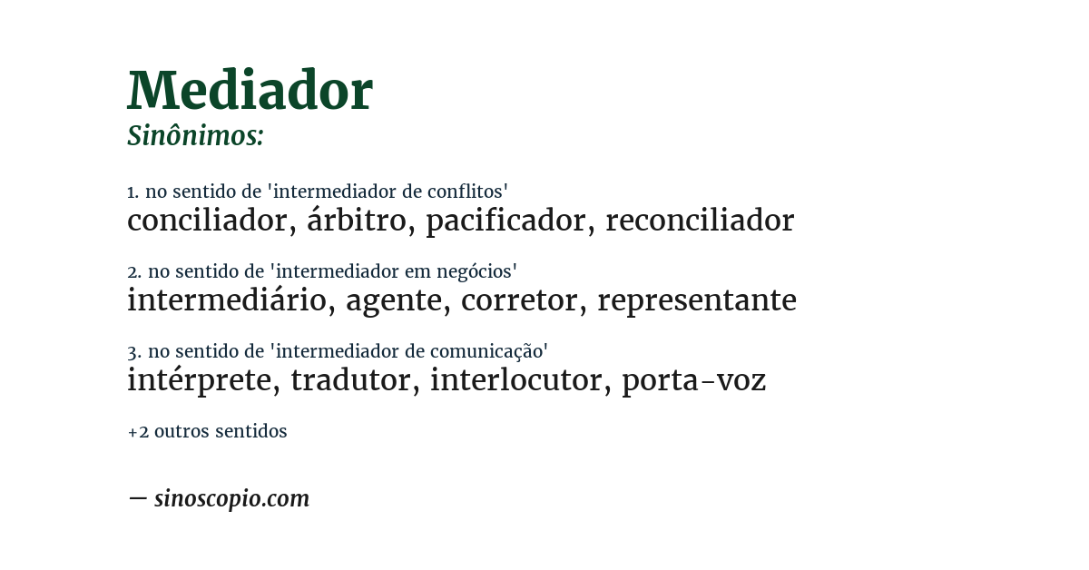 Sinônimo de mediador
