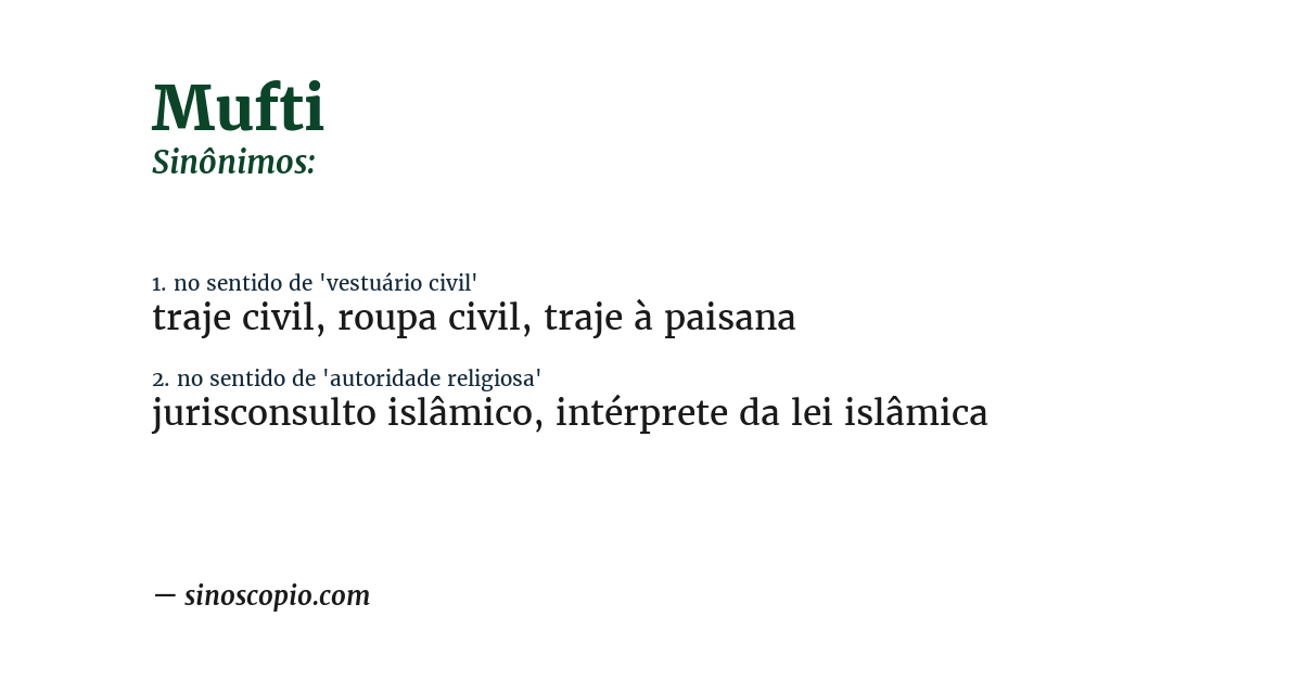 Sinônimo de mufti