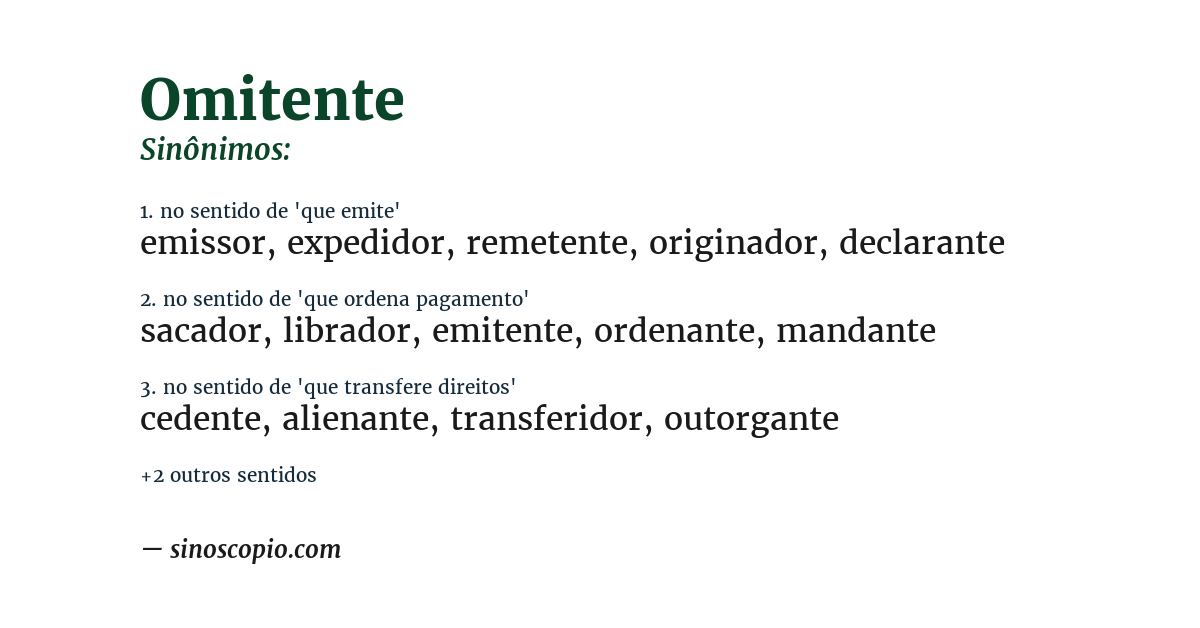 Sinônimo de omitente