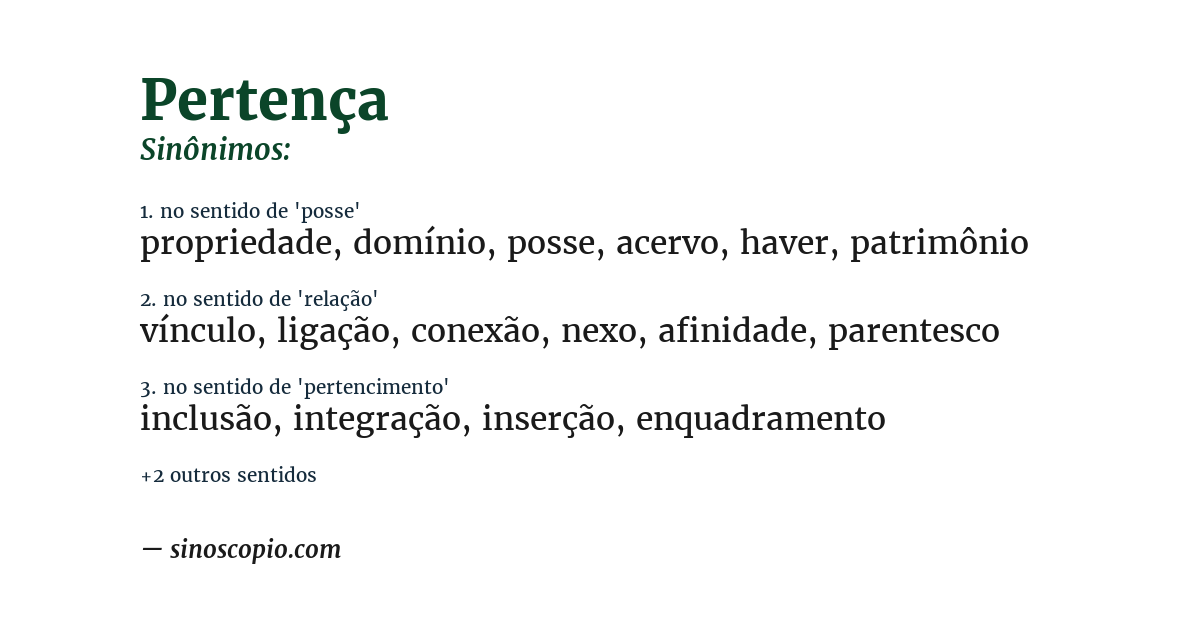 Sinônimo de pertença