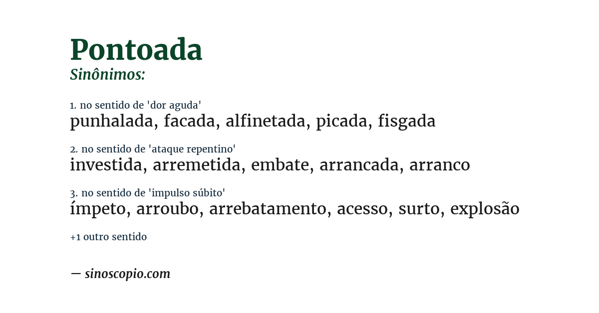 Sinônimo de pontoada