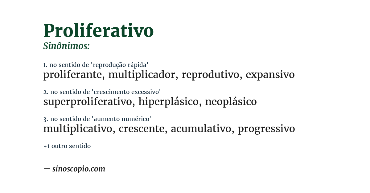 Sinônimo de proliferativo