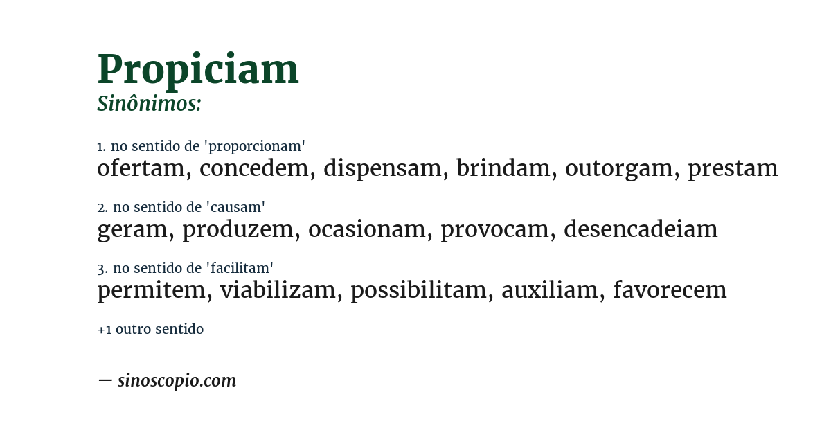 Sinônimo de propiciam