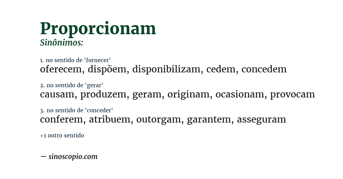 Sinônimo de proporcionam