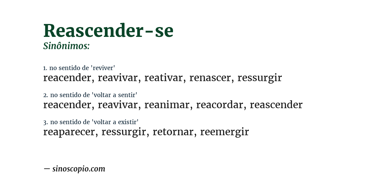 Sinônimo de reascender-se