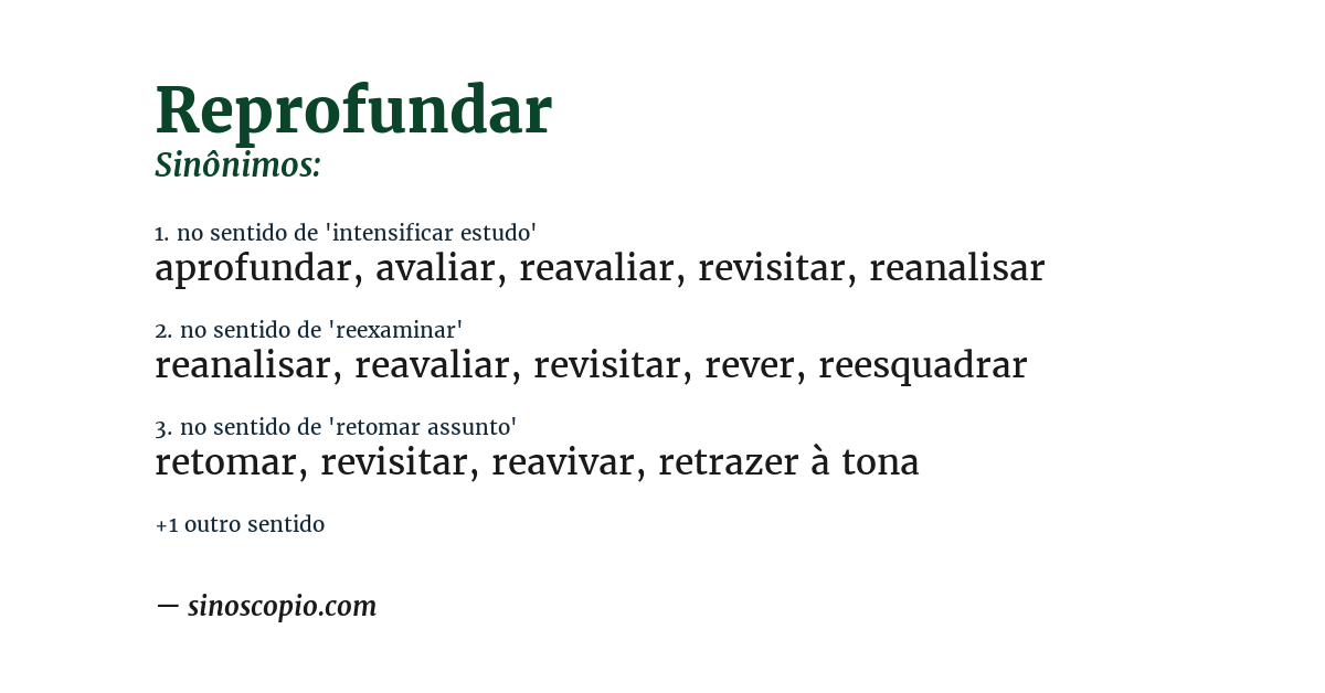 Sinônimo de reprofundar