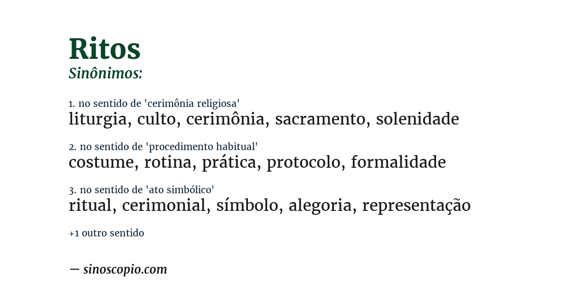 Sinônimo de ritos