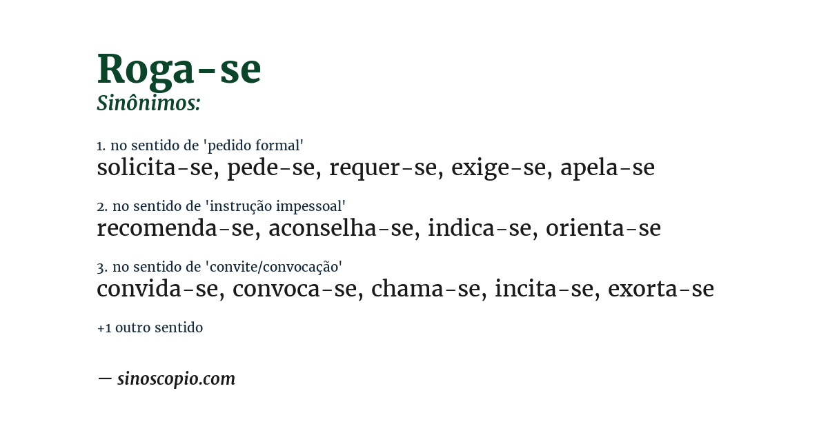 Sinônimo de roga-se