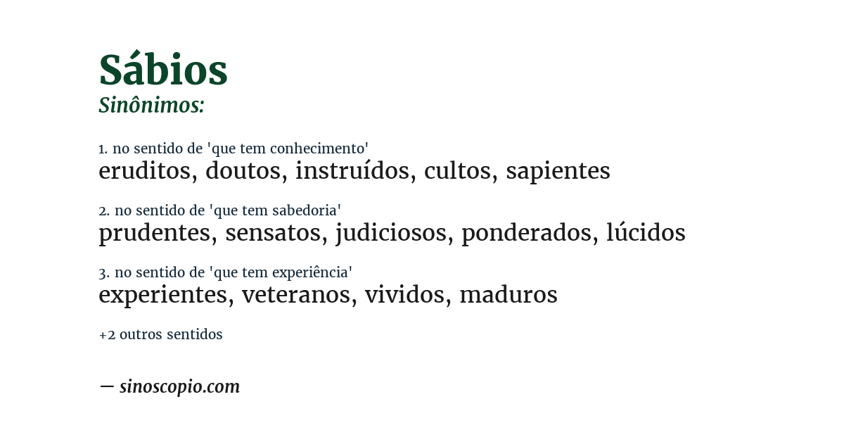 Sinônimo de sábios