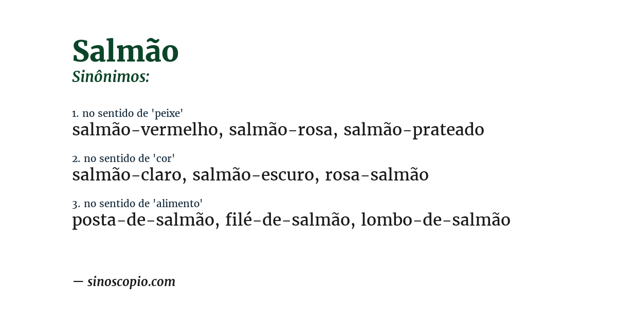 Sinônimo de salmão