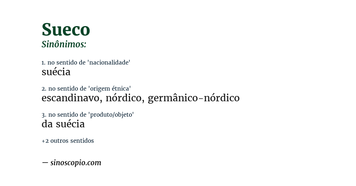 Sinônimo de sueco