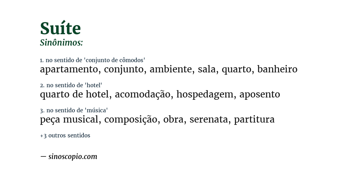 Sinônimo de suíte