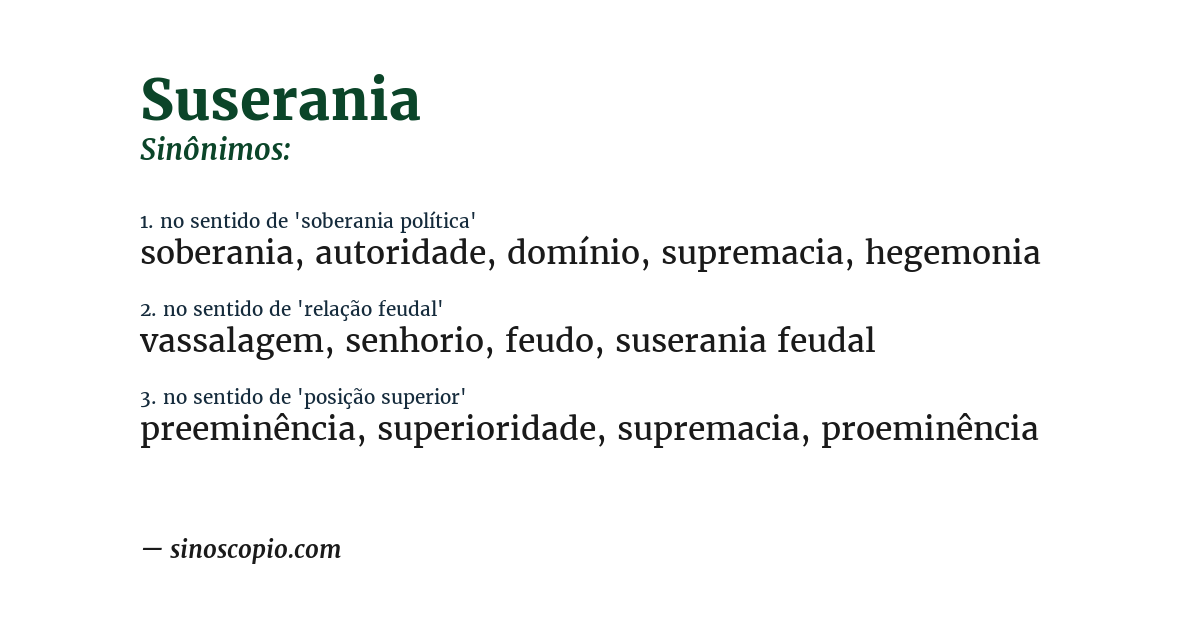 Sinônimo de suserania