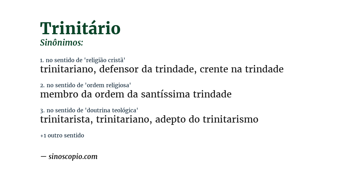 Sinônimo de trinitário