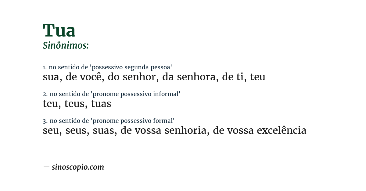 Sinônimo de tua