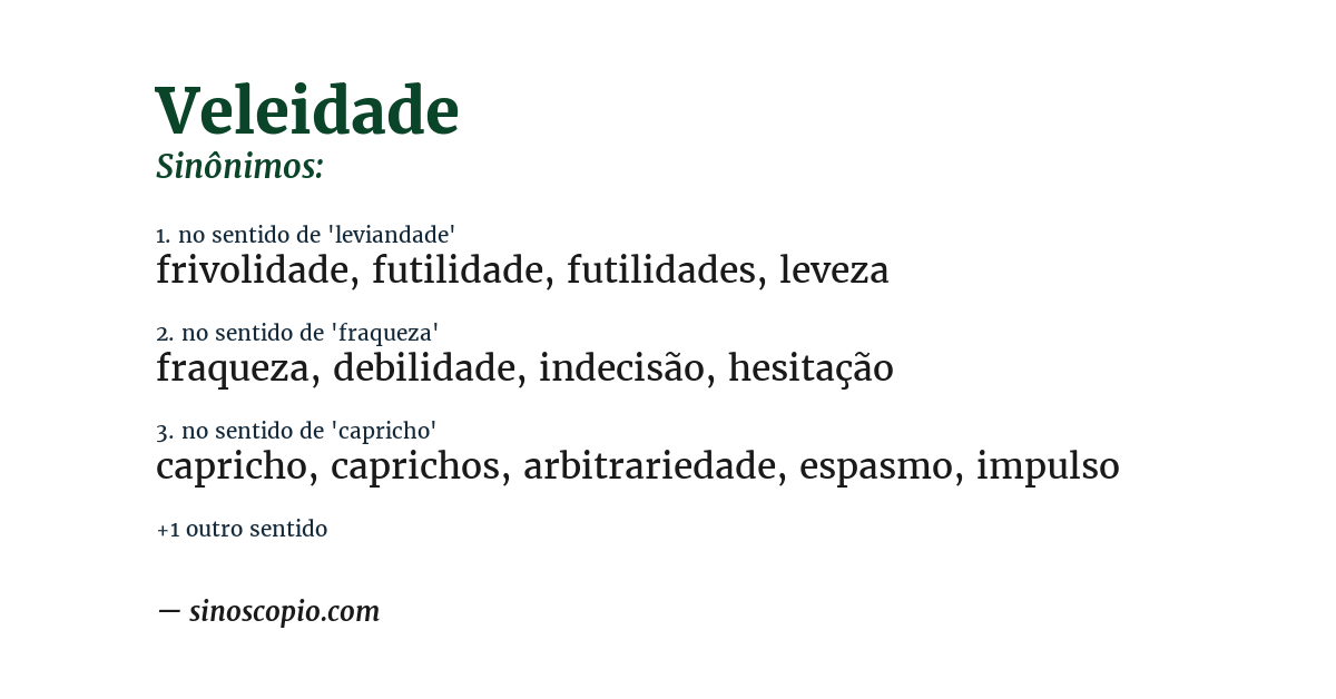 Sinônimo de veleidade