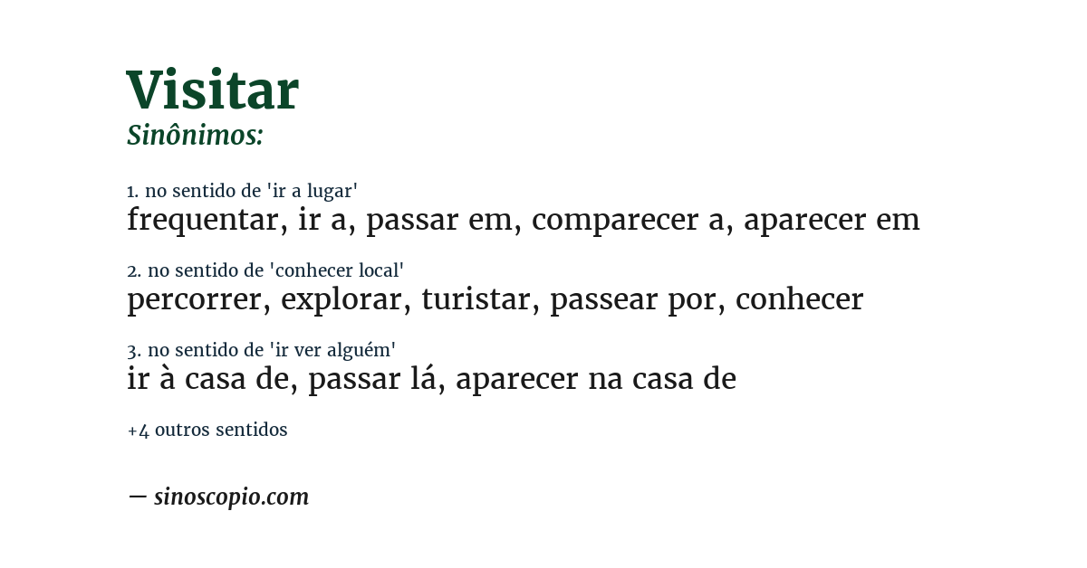 Sinônimo de visitar