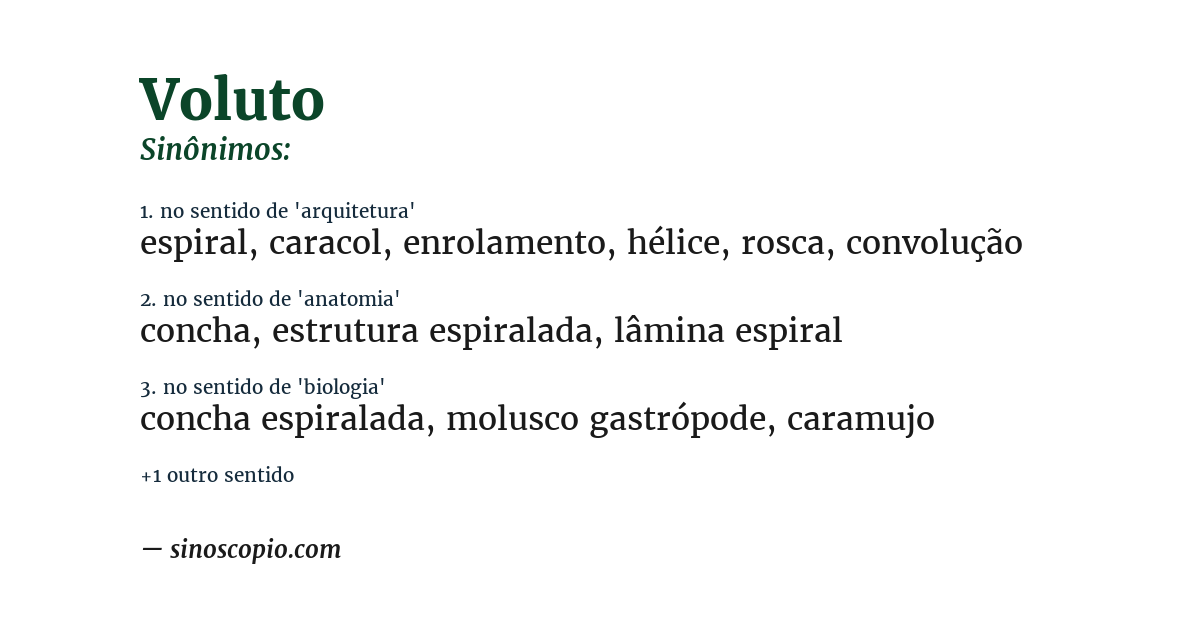 Sinônimo de voluto