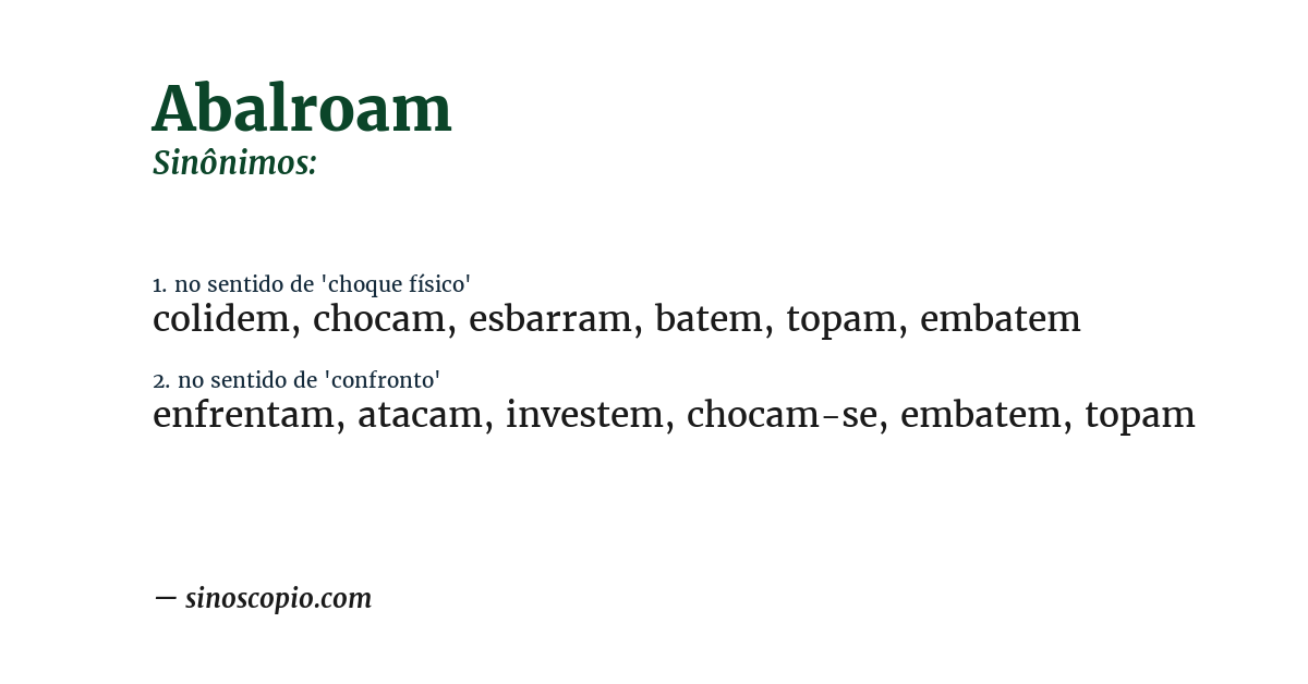 Sinônimo de abalroam