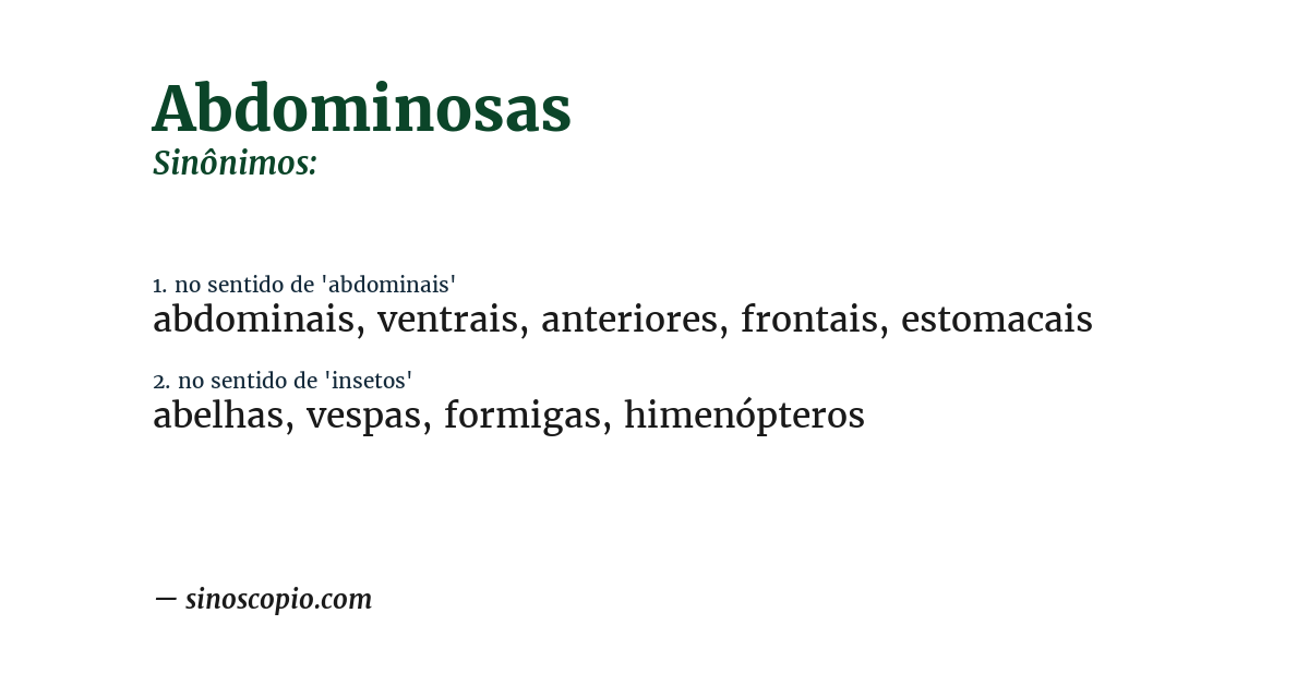 Sinônimo de abdominosas