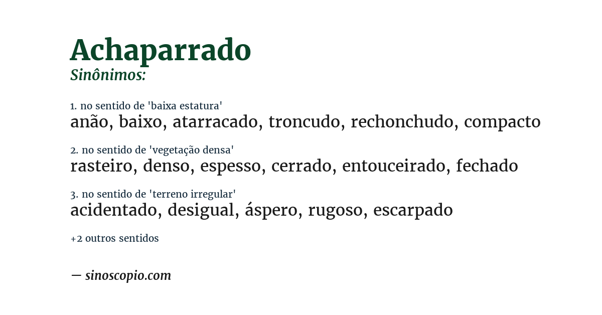 Sinônimo de achaparrado