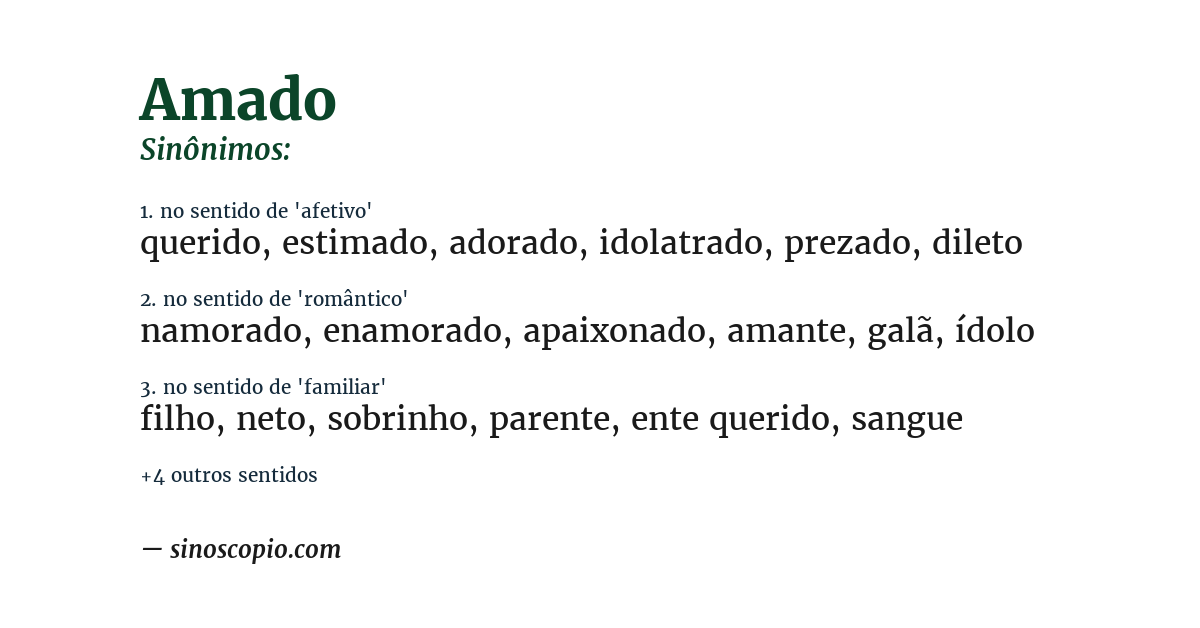 Sinônimo de amado