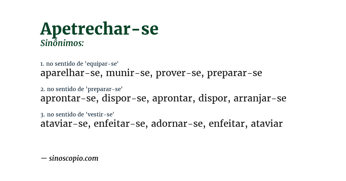 Sinônimo de apetrechar-se