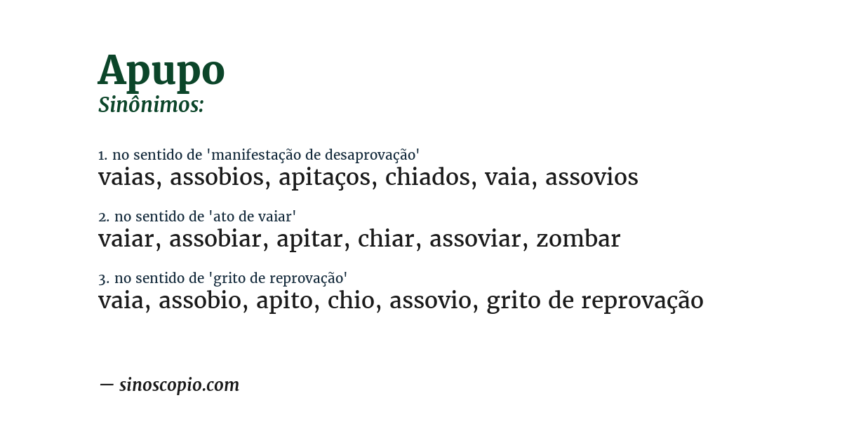 Sinônimo de apupo