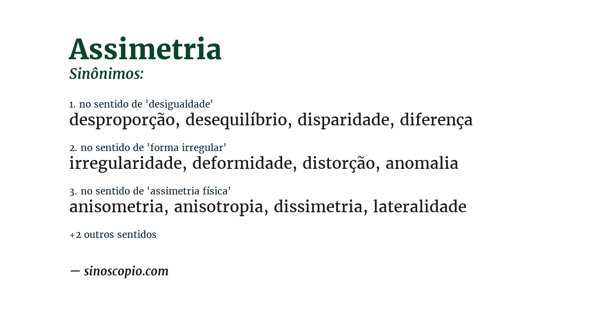 Sinônimo de assimetria