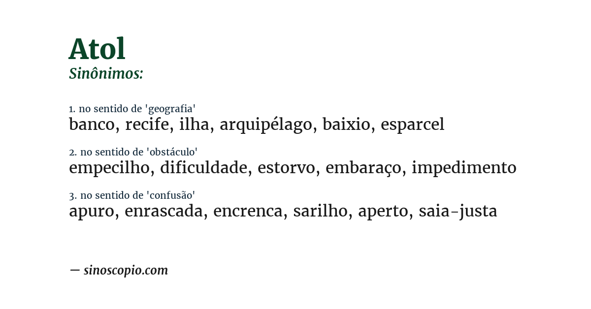 Sinônimo de atol