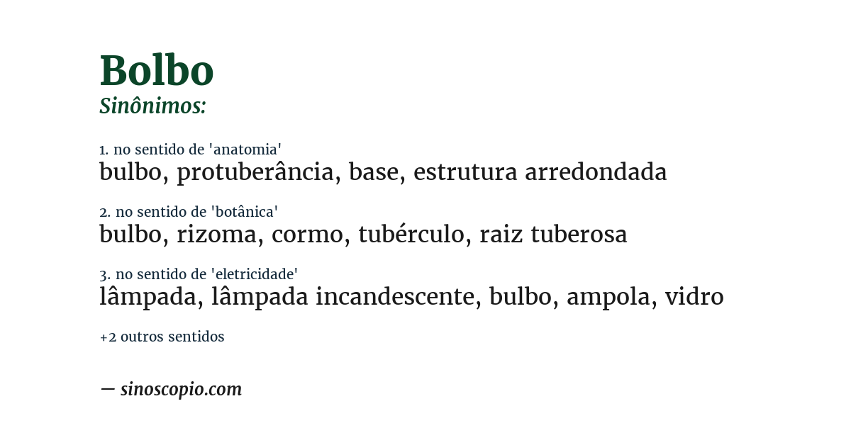 Sinônimo de bolbo