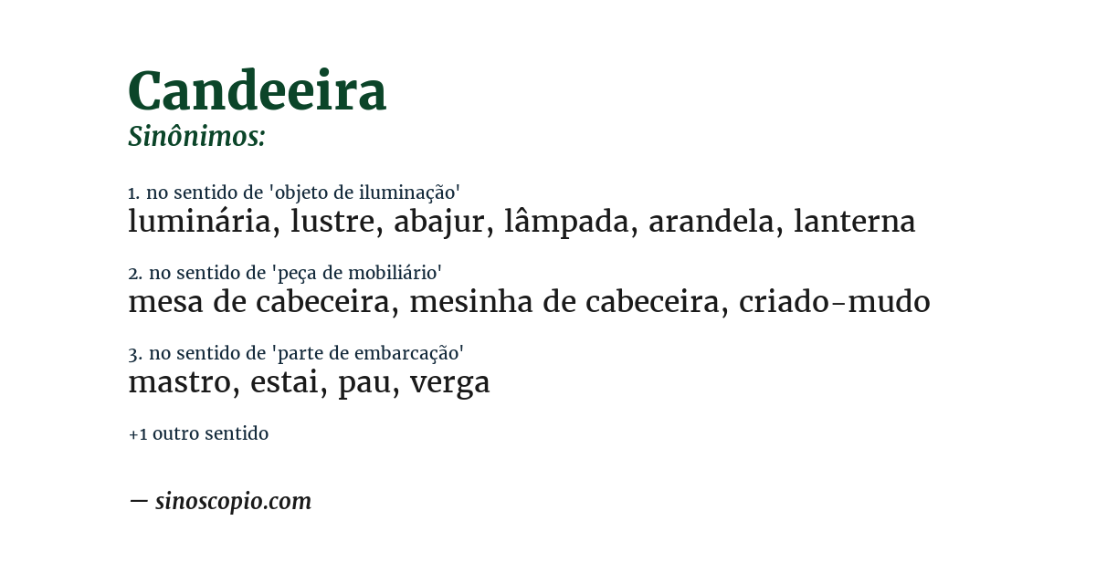 Sinônimo de candeeira