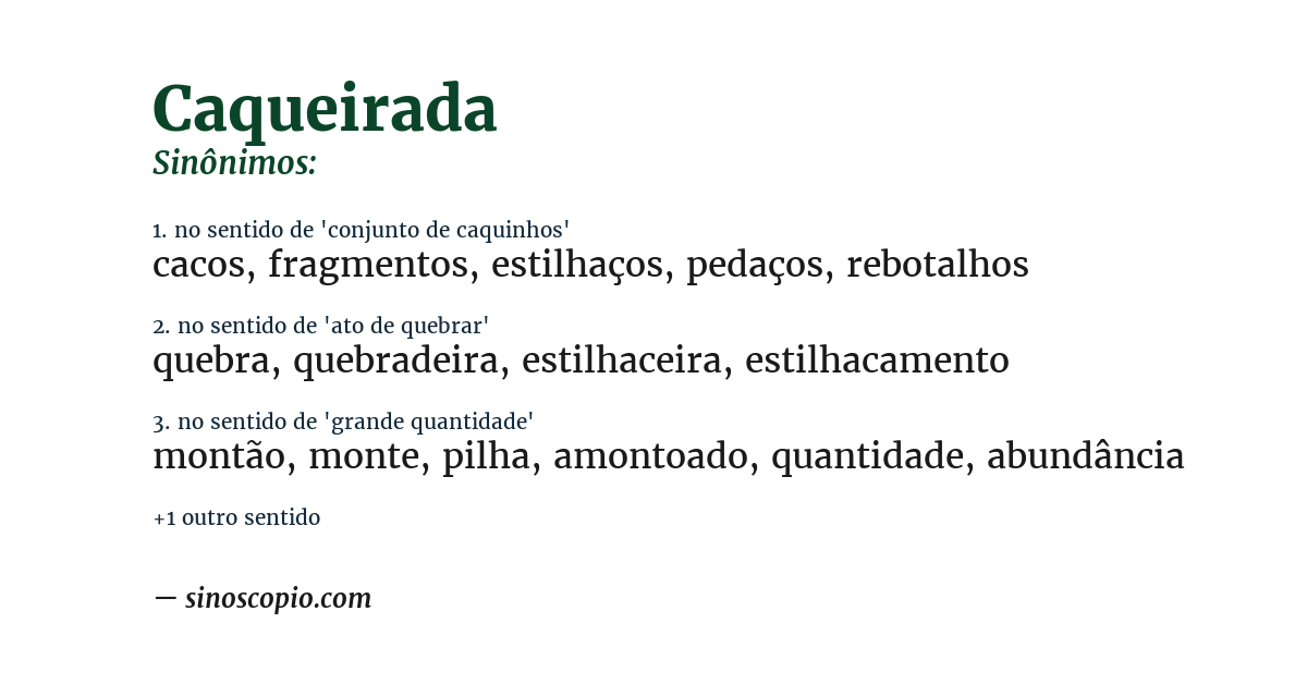 Sinônimo de caqueirada
