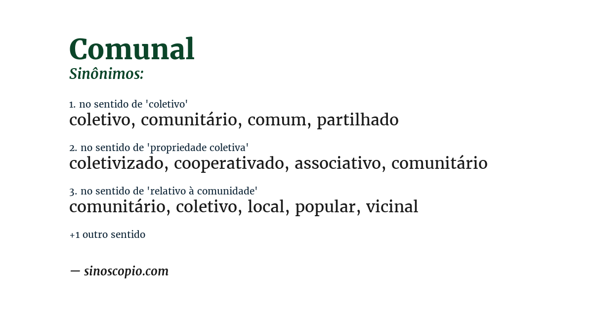 Sinônimo de comunal