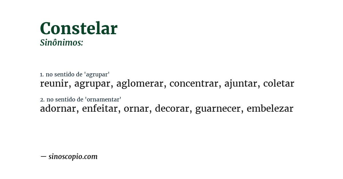 Sinônimo de constelar
