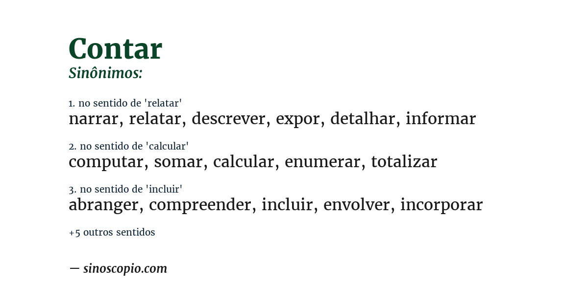 Sinônimo de contar