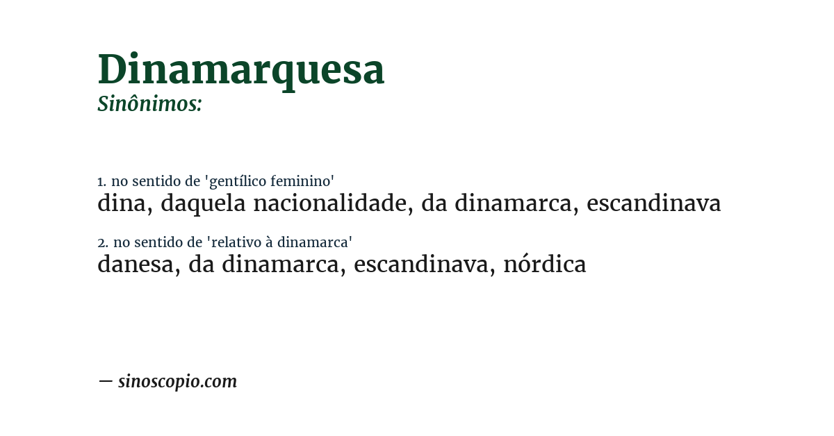 Sinônimo de dinamarquesa