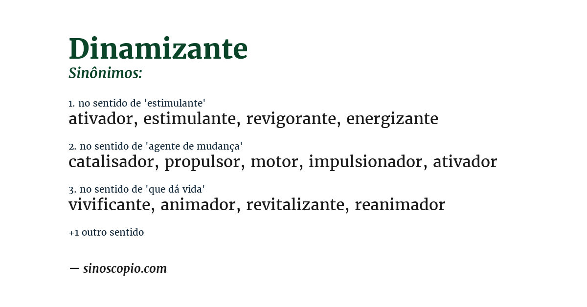 Sinônimo de dinamizante