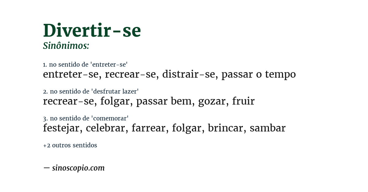 Sinônimo de divertir-se