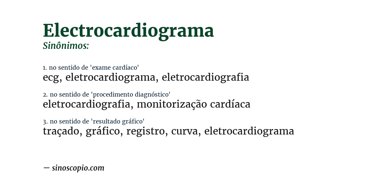 Sinônimo de electrocardiograma