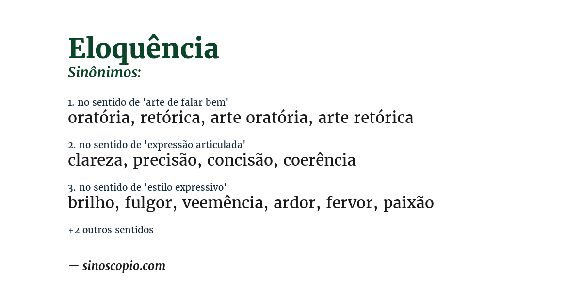 Sinônimo de eloquência